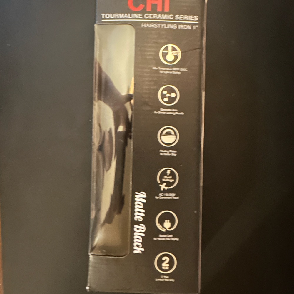 Chi tourmaline ceramic Matte black series 1” hairstyling iron
